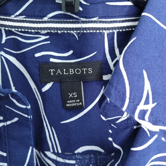 TALBOTS Women's Sailboat Print Long Sleeve Pullover Top XS - Picture 2 of 13